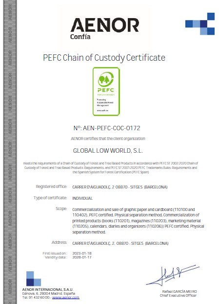 PEFC certificate